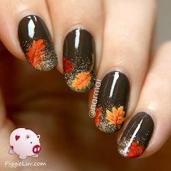 nail nails autumn fall glitter leaves polish gold leaf manicure glittery stacy jewelry lovethispic dreamer similar