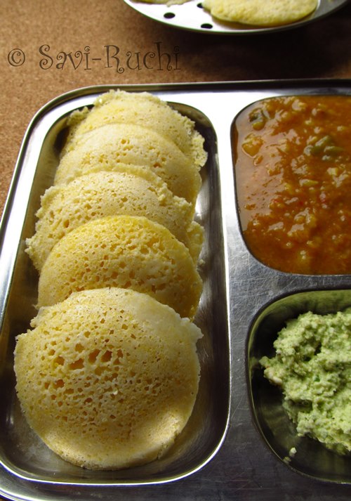 SaviRuchi Cornmeal idli Steamed Savory Cornmeal Cakes Gluten free