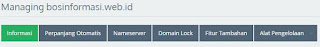 Dashboard Managing Domain dari Idwebhost