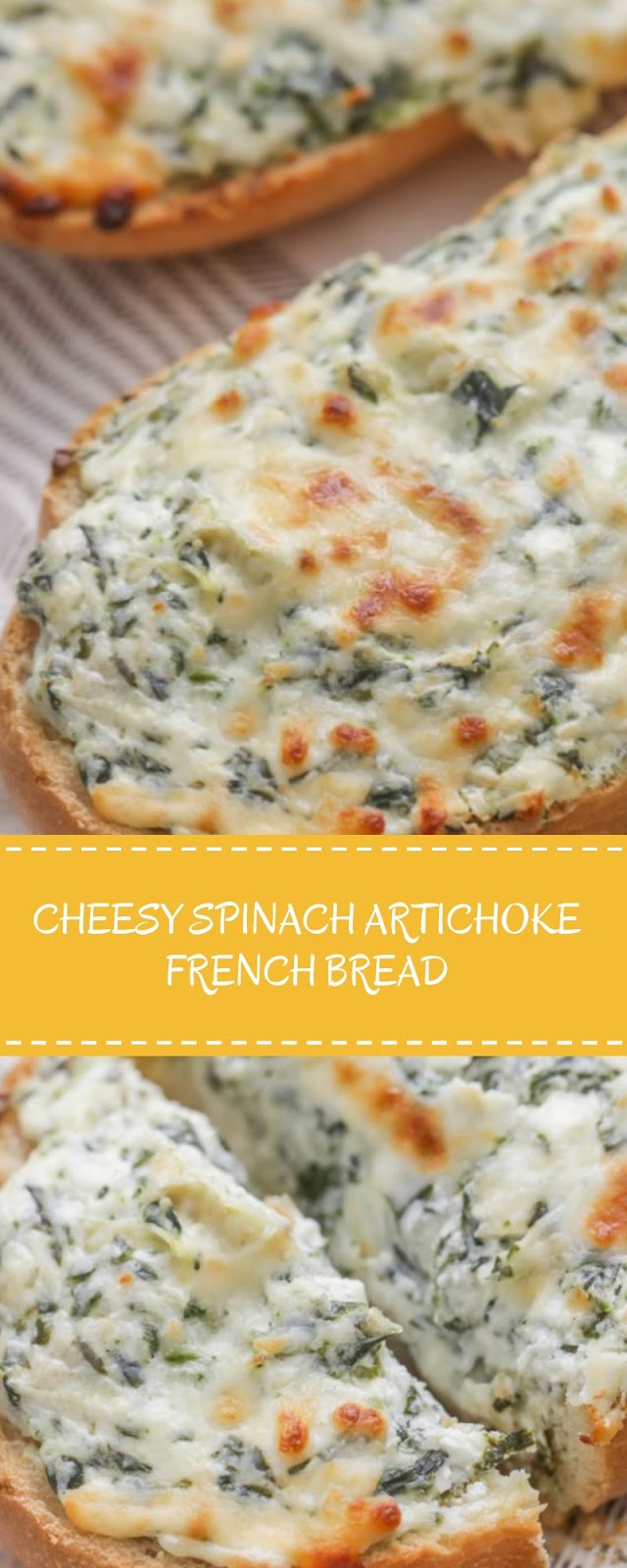 Cheesy Spinach Artichoke French Bread Delicious My Food
