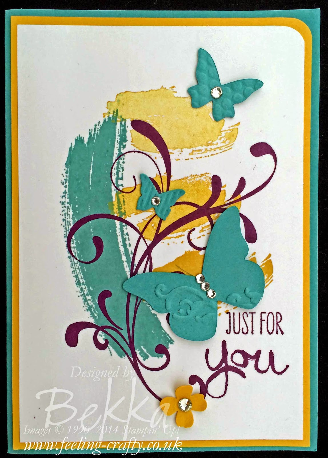 Work of Art Butterfly card by Stampin' Up! UK Independent Demonstrator Bekka  - get your Stampin' Up! goodies here
