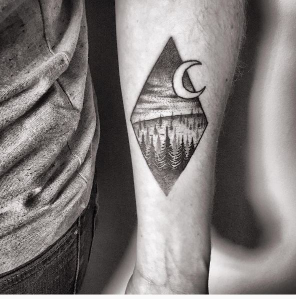 180+ Mountain Landscape Tattoos For Guys (2020) Scenic Designs | Tattoo ...