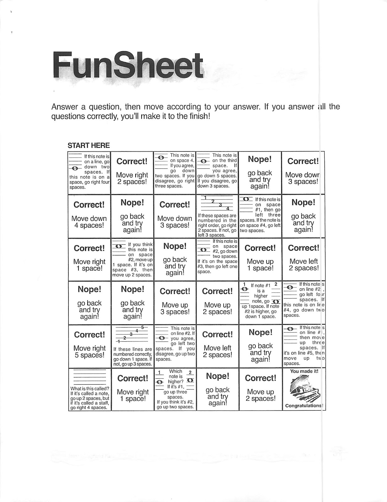 Miss Jacobson's Music: THEORY #4: NOTE READING LINES and SPACES/HIGHS