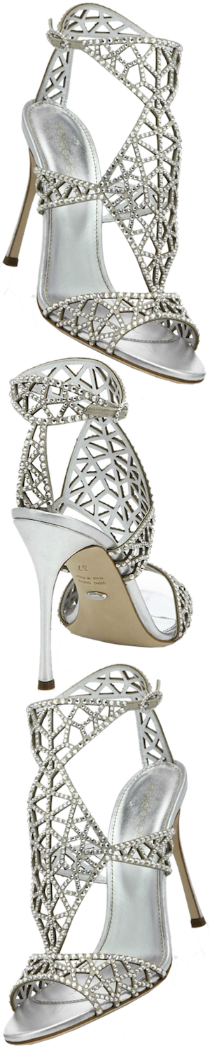 Sergio Rossi Tresor Crystal-Embellished Silk Sandals Evening Sandals