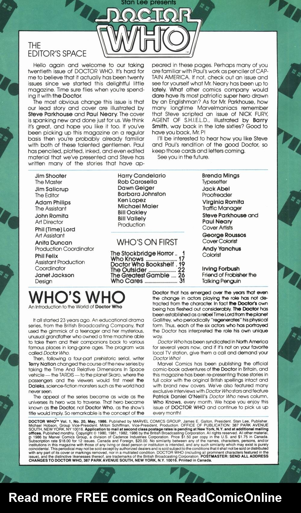 Read online Doctor Who (1984) comic -  Issue #20 - 2