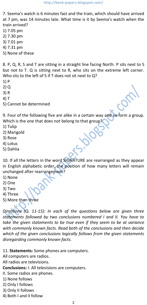 Kotak Mahindra Bank Examination Question Papers