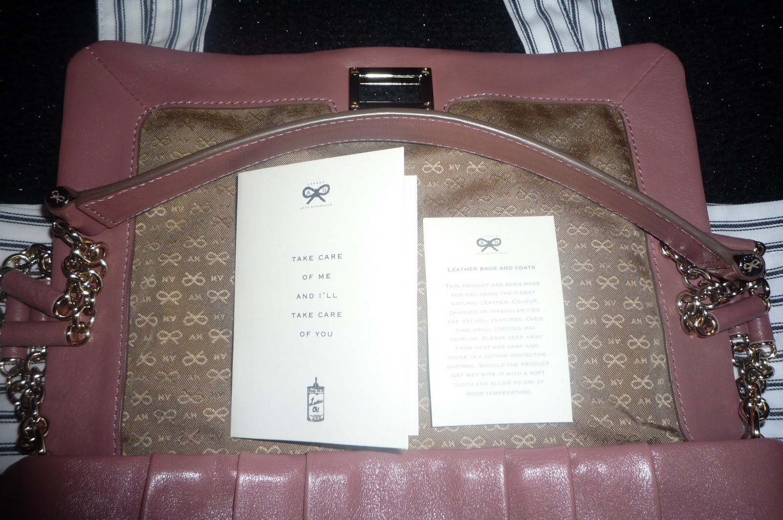 Busybeeroom You ANYA HINDMARCH " GRACIE " LEATHER SHOULDER BAG