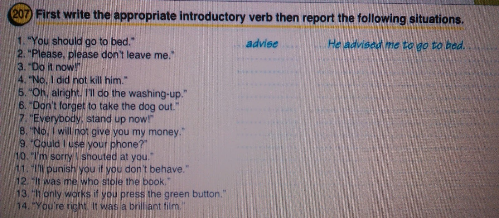 Will be appropriate for the. First write the appropriate introductory verb then Report the following situations.. Гдз 207 first write the appropriate introductory verb then Report the following situations.. First write the appropriate introductory verb then Report the following situations. You should go to. Reported Speech first write the appropriate. Will be appropriate for the. First write the appropriate introductory verb then Report the following situations.. Гдз 207 first write the appropriate introductory verb then Report the following situations.. First write the appropriate introductory verb then Report the following situations. You should go to. Reported Speech first write the appropriate.