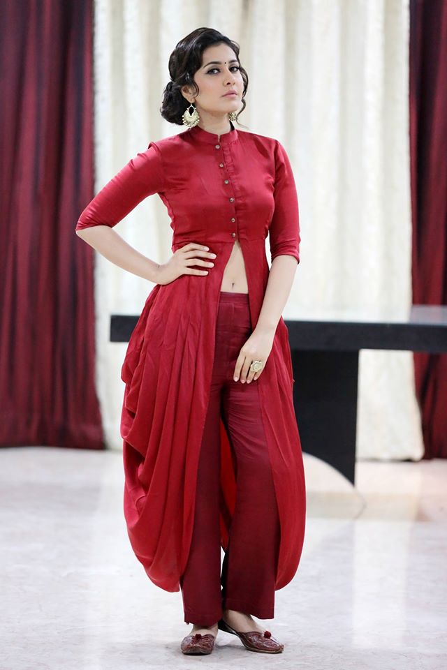 Rashi Khanna Navel Show Photos In Red Dress