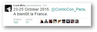 Frank Miller, invité d'honneur du Comic Con Paris