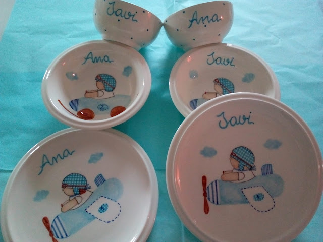 Vajillas infantiles de cerámica personalizadas