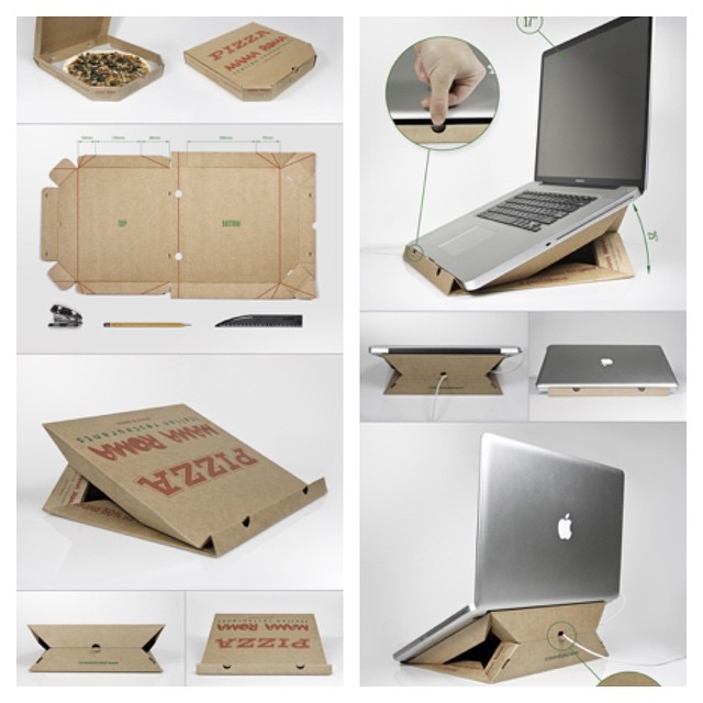 How to make a Laptop stand from Pizza box..? | DIY cheap laptop stand out of carton box paper 