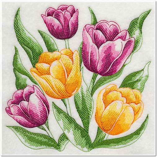 10 Contoh Motif Bordir  Bunga  Tulip Cantik Untuk Punching 