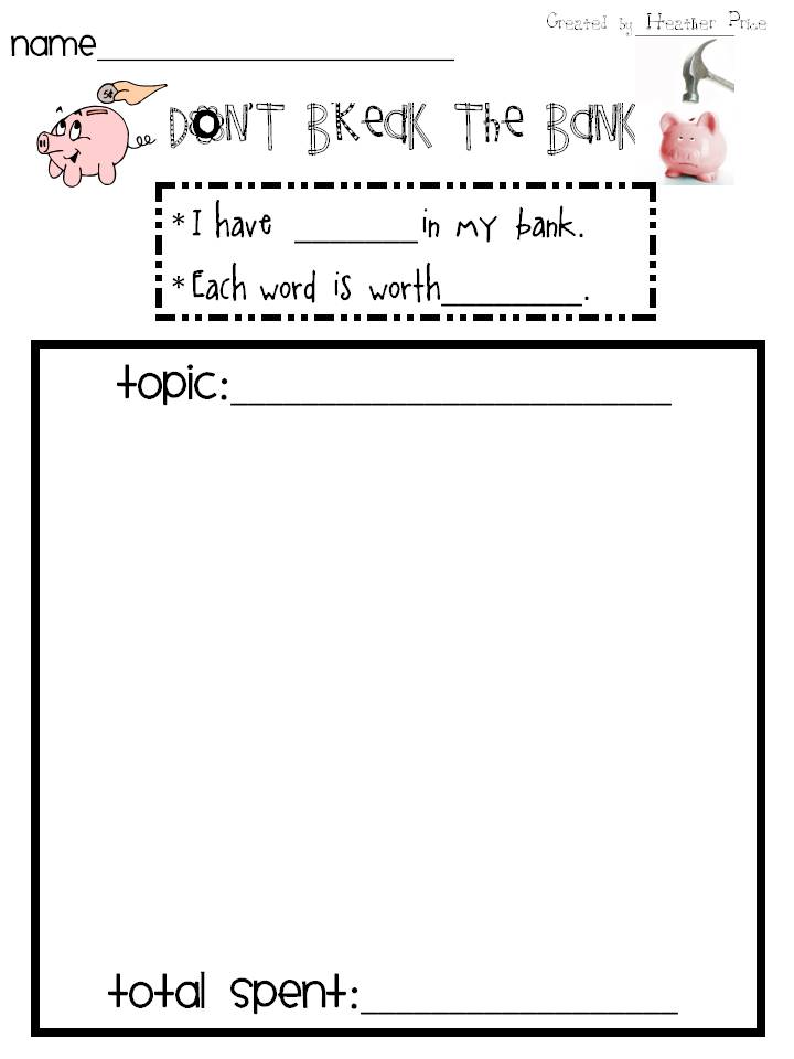 Heather's Heart: Don't Break the Bank