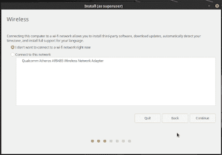 Linux Mint 19 Tara installation choose wi-fi network Linux Mint 19 Tara installation connect wi-fi network