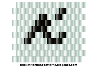 Free brick stitch beaded alphabet pattern letter K download.