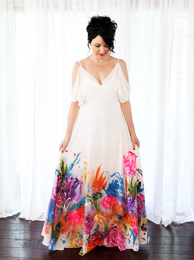watercolor floral dress