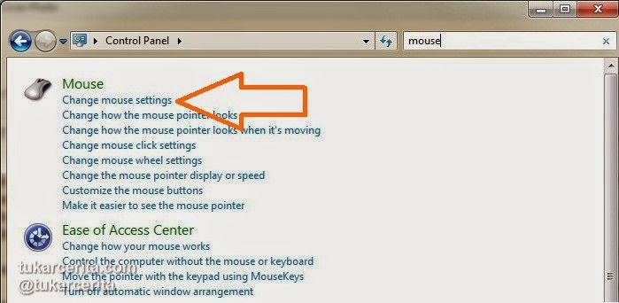 Change Mouse Settings pada Control Panel