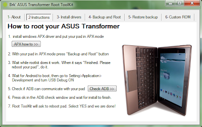 Imagen de como obtener acceso root en la Asus Transformer