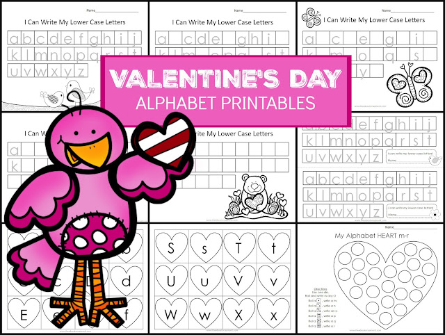 Valentine's Day Alphabet writing activities 