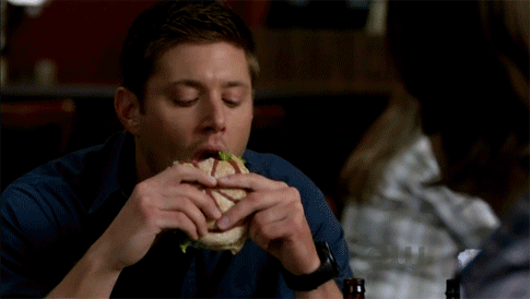 dean eating winchester supernatural jensen ackles happy gifs eat anniversary destiel zouk deancas action verbs giphy padalecki jared pantry continuous