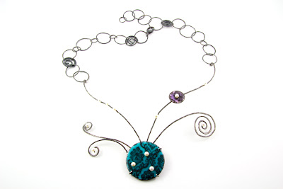 Art Jewellery enameled necklace