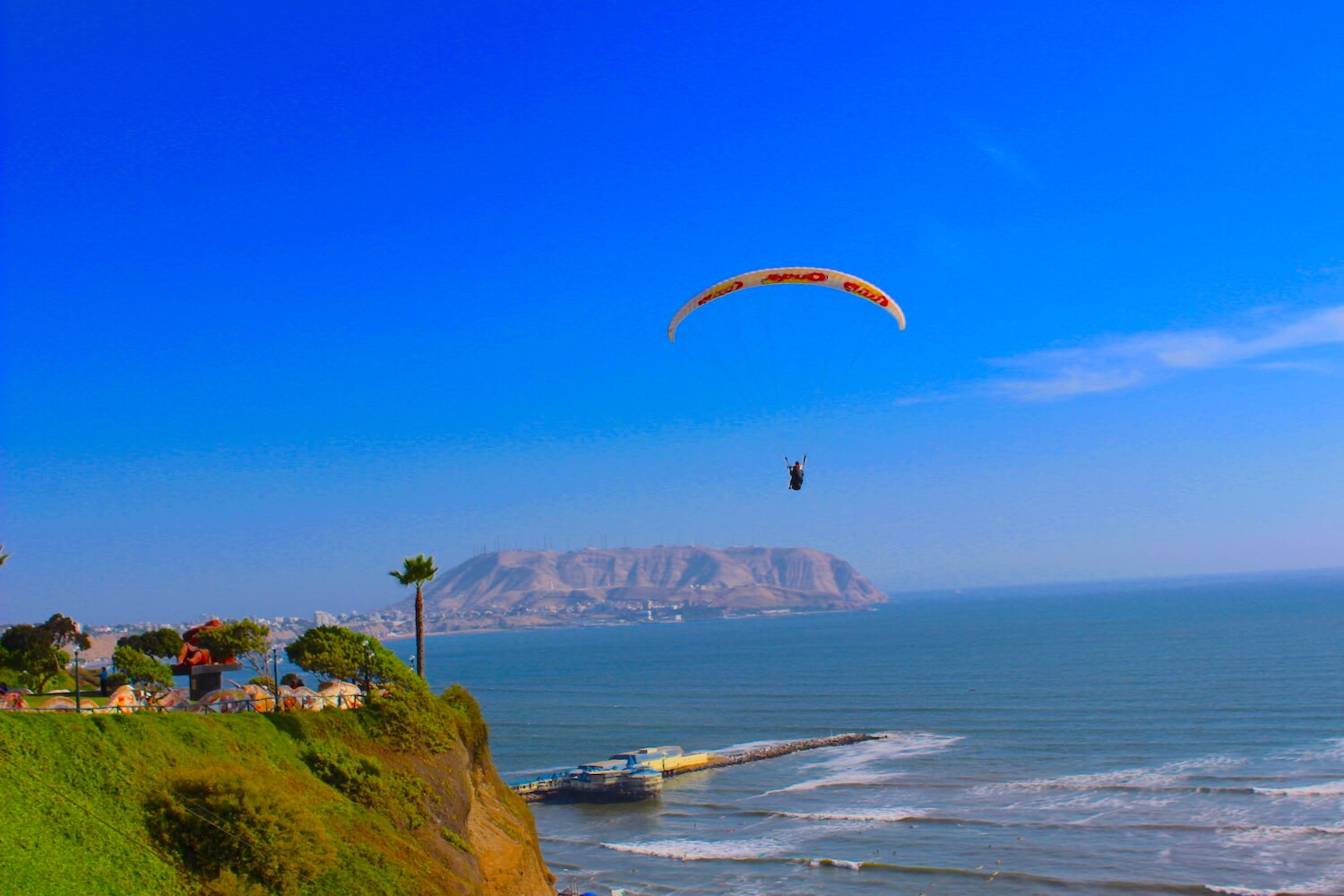 paragliding over miraflores