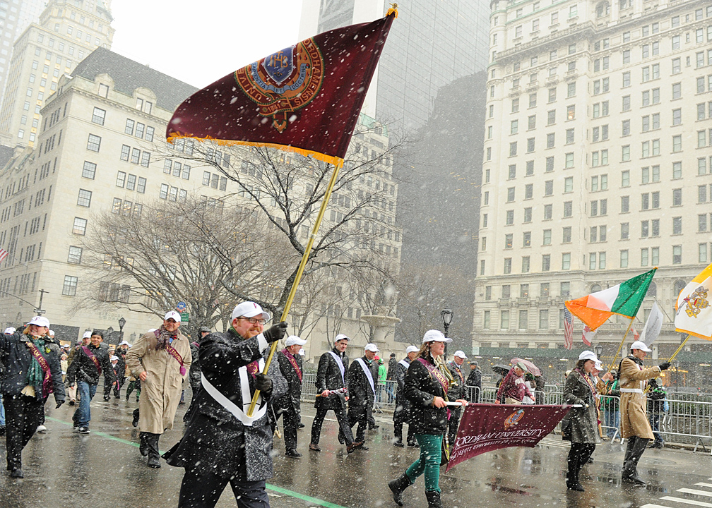 Fordham Notes Fordham Marches Up Fifth Avenue for St. Patrick’s Day
