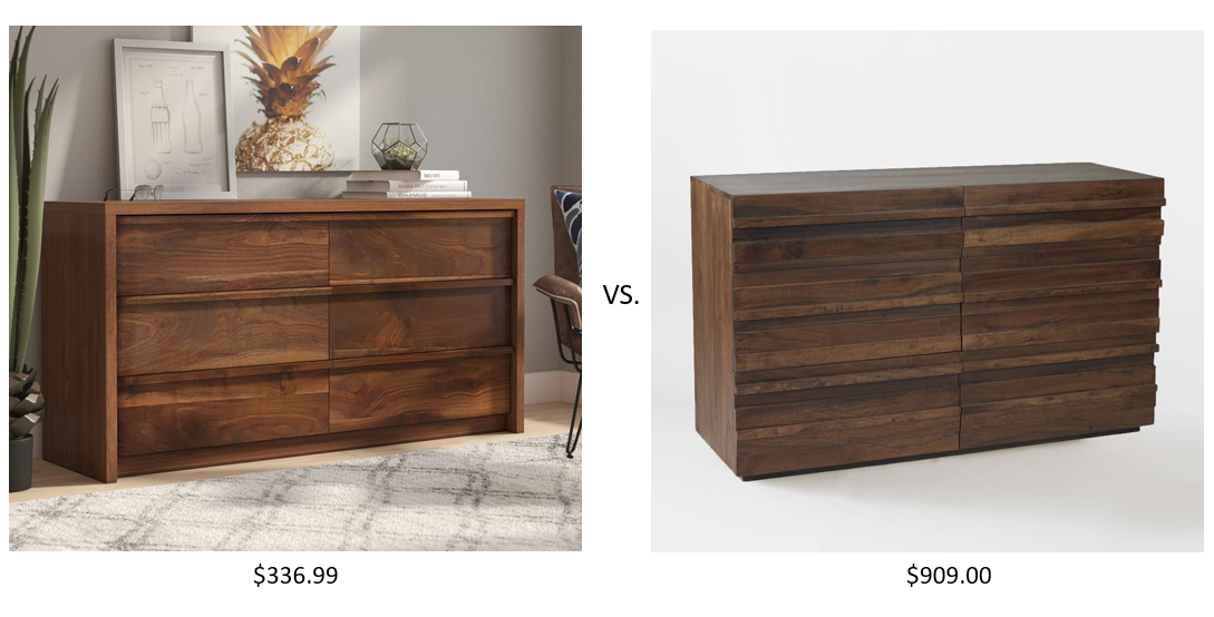 Look For Less Trendy Home Items, West Elm Stria 3 Drawer Dresser