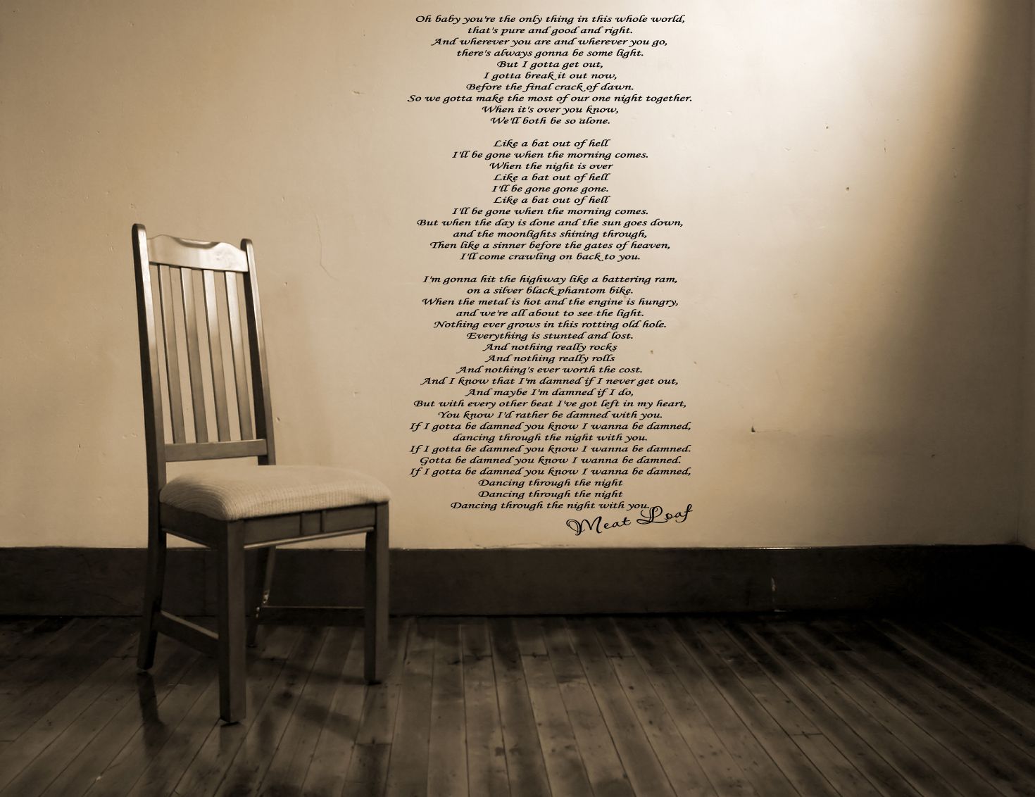 Meat Loaf "Bat Out Of Hell" Lyrics online music lyrics