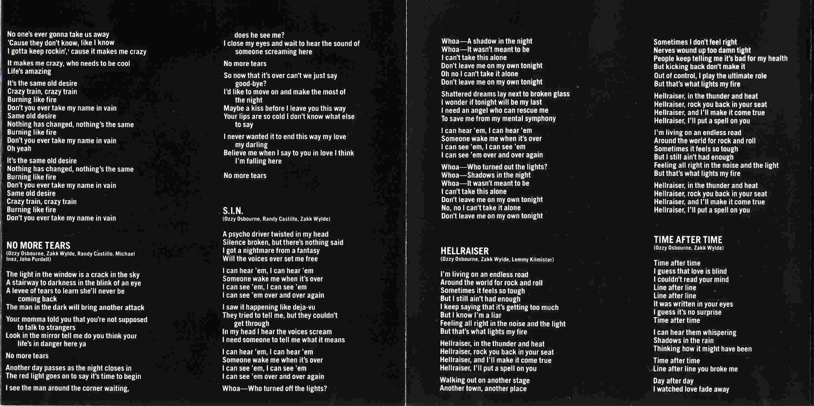 After dark текст перевод. Ozzy Osbourne no more tears 1991. In the Dark текст. Bonfire don't Touch the Light. After Dark текст.