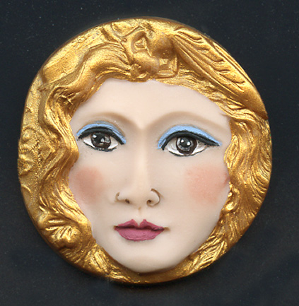 Linsart Creations in Clay: Art Nouveau Golden Goddess Cabs