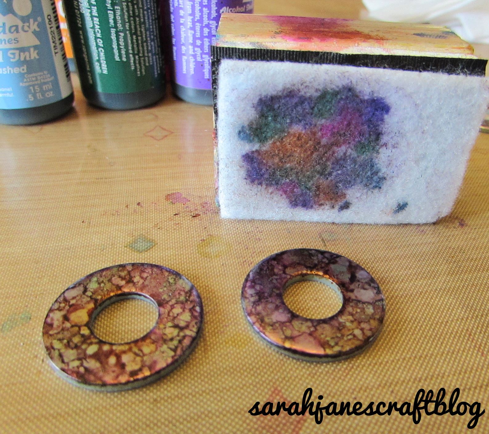 Glazed Alcohol Ink Washers