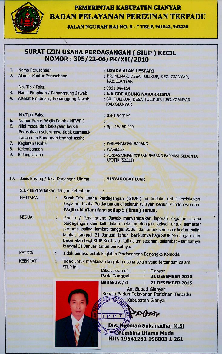 Contoh Surat Izin Usaha Perdagangan - Contoh 0917