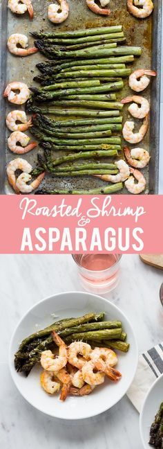 This Roasted Shrimp and Asparagus is a quick one sheet meal can be made in about 20 minutes and is tasty and healthy!