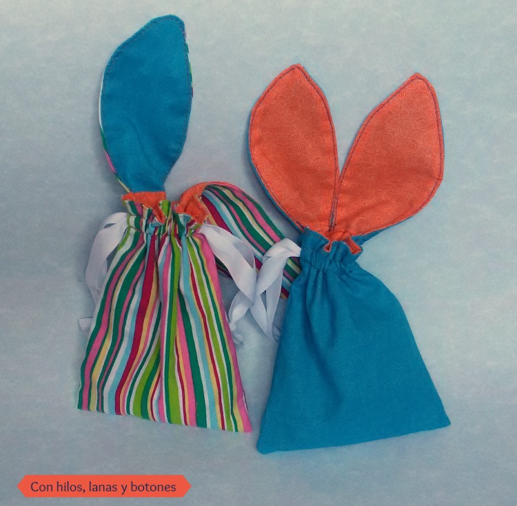 Con hilos, lanas y botones: Bolsitas "Bunny" reversibles