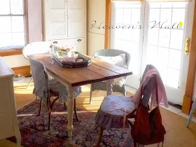 From a regular to plank farm table, by Heaven's Walk, featured on http://www.ilovethatjunk.com