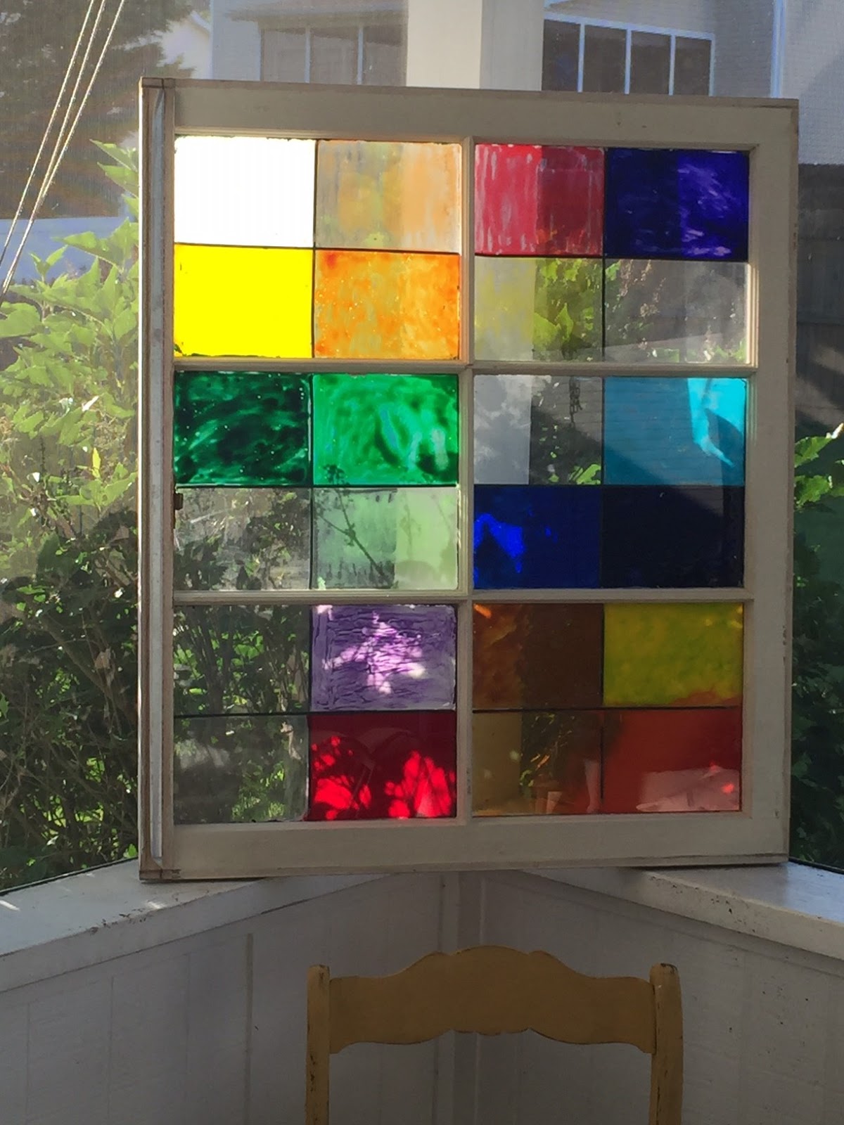 Distress Yourself Out! DIY Window Frame Stained Glass