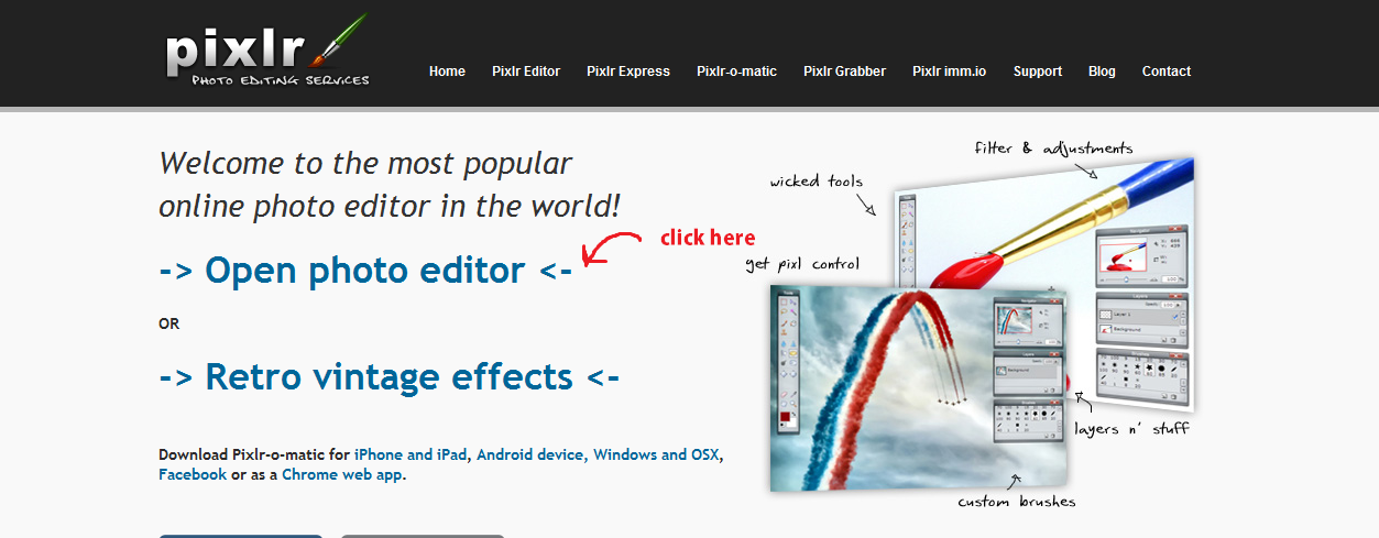 Click world. Pix Editor. Ecce редактор.