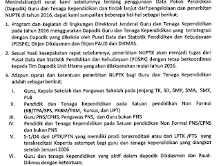 Syarat Penerbitan NUPTK 2016 Surat Resmi Ditjen GTK Kemdikbud
