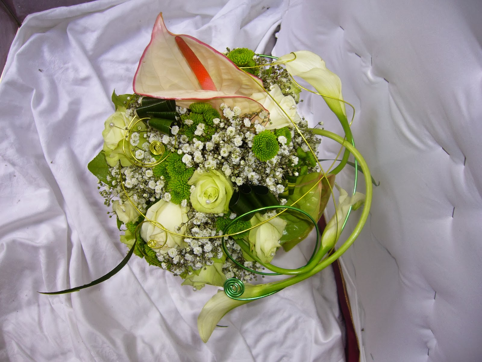 atelier des lys glorieux: bouquet de mariée anthurium, rose, santini ...