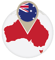 Australian flag and map