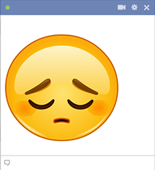 Sad face emoticon for Facebook