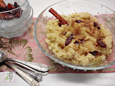 Cuscus Dulce con Pasas, Datiles y Canela.