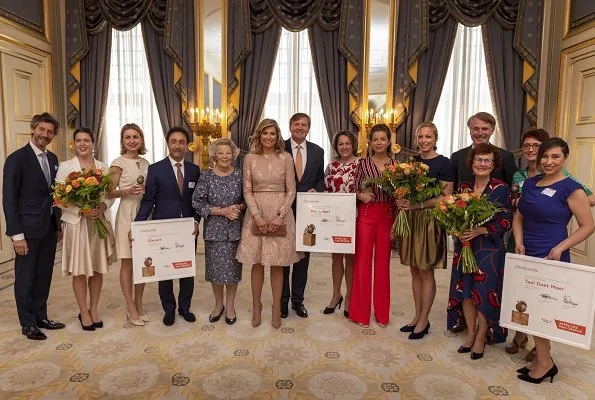 Queen Maxima wore Natan dress spring summer 2017 collection. King Willem-Alexander and Princess Beatrix