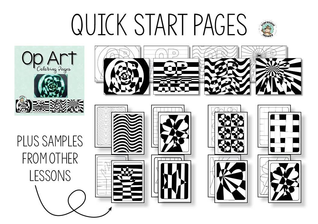 Expressive Monkey Op Art Teachniques