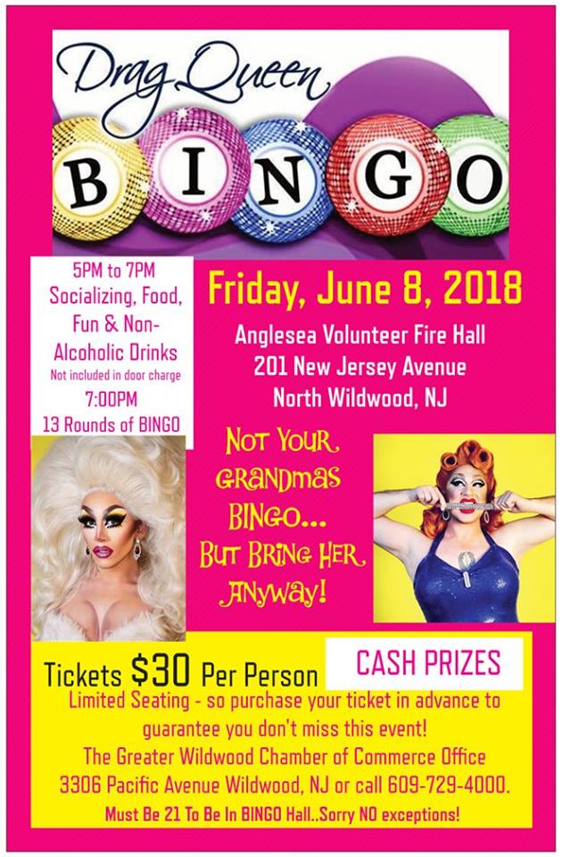 Wildwood 365: Drag Queen Bingo comes to North Wildwood, June 8th