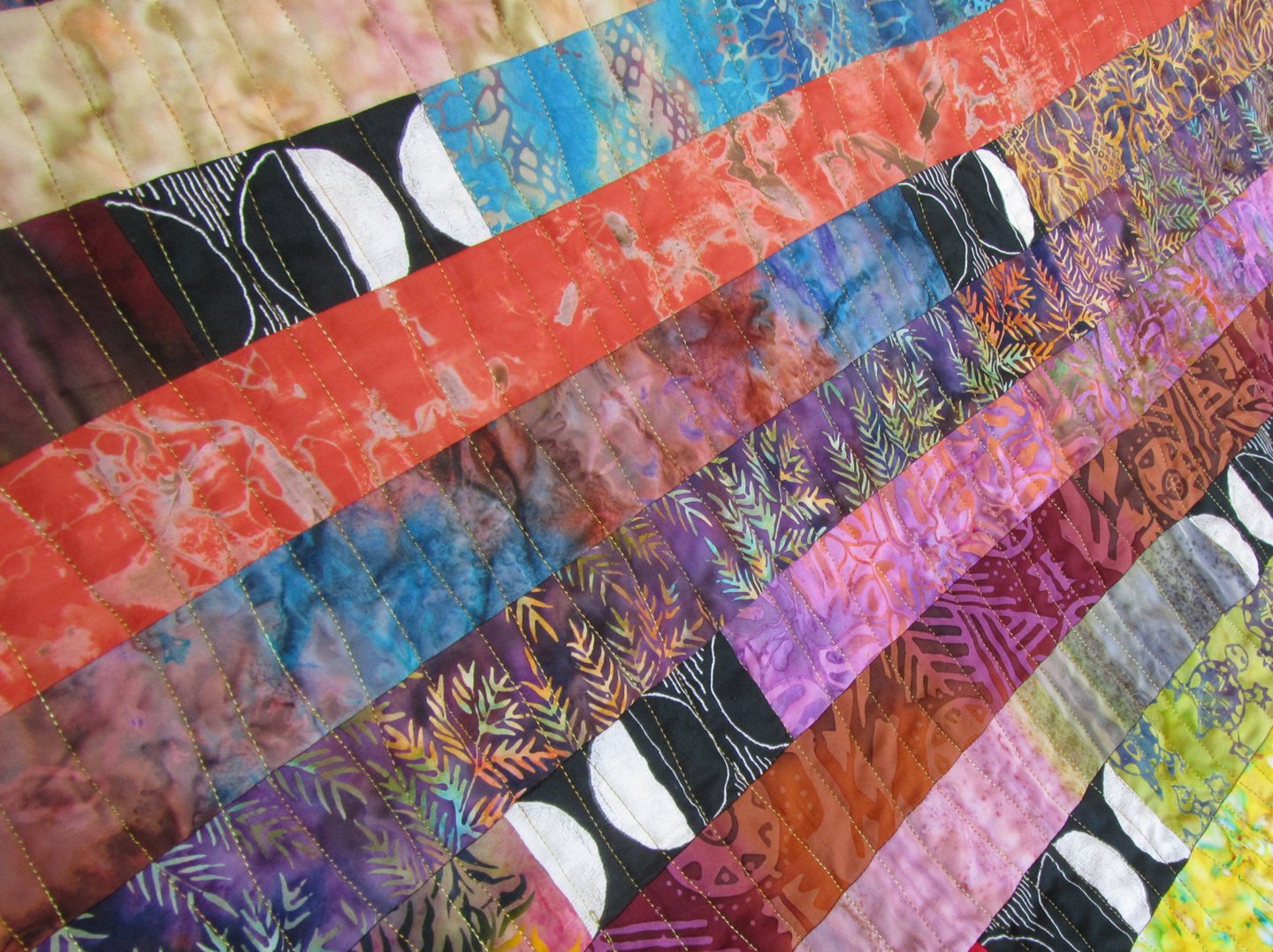 Quilts + Color Sunrise Sunset Quilt Quilting Is Finished