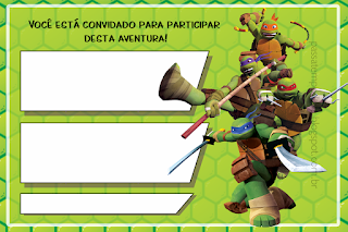 Ninja Turtles: Free Printable Party Kit. Ninja Turtles, Free Printable Invitations, Labels or Cards.