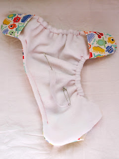 Handmade by Joanne Rich. Sewing the Cloth Diaper Cover with Velcro Tab Pockets.